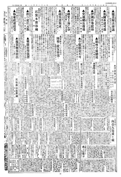 歷史上的今天 臺南新報1922年08月11日日刊第二版 縮圖
